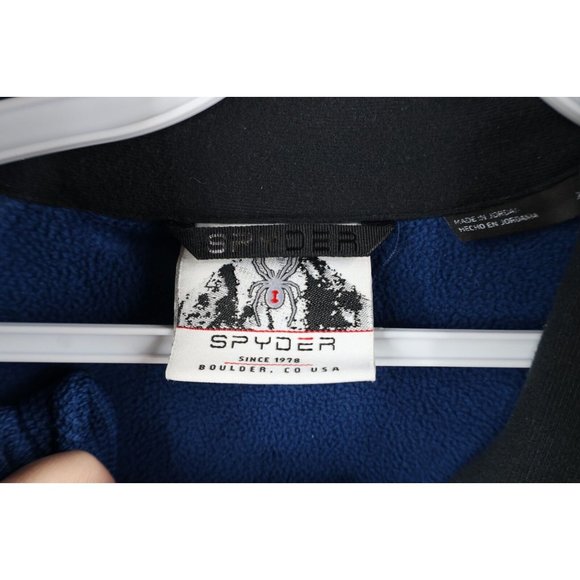 Spyder Mens XL Color Block Heavyweight Bandit Half Zip Pullover Sweater Blue - Picture 6 of 11